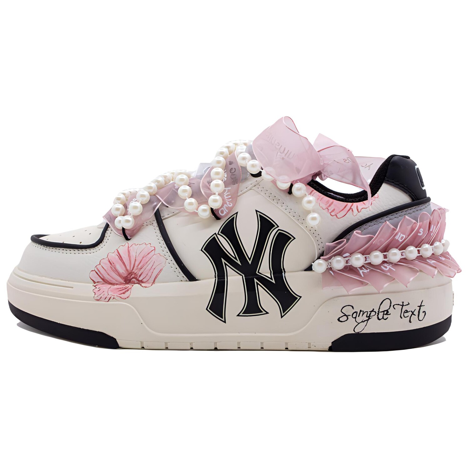 

Кроссовки MLB Chunky Liner Skateboarding Shoes Unisex Low-top Pink White, розовый