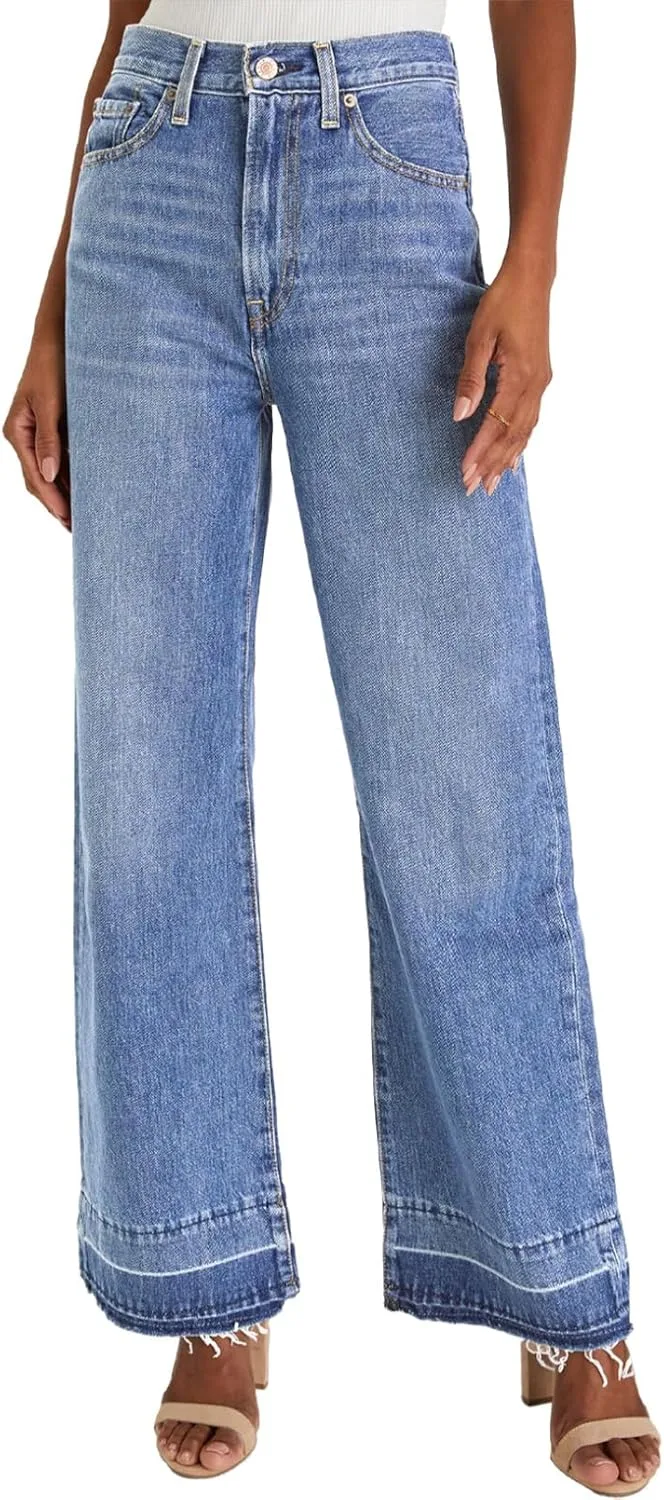 

Женские джинсы Astylish High Waisted Wide Leg Zimbaplatinum