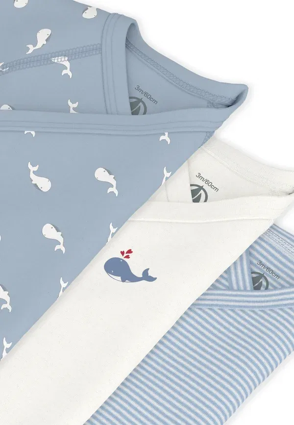Боди Naissance body Petit Bateau, бело-голубой — фото 3