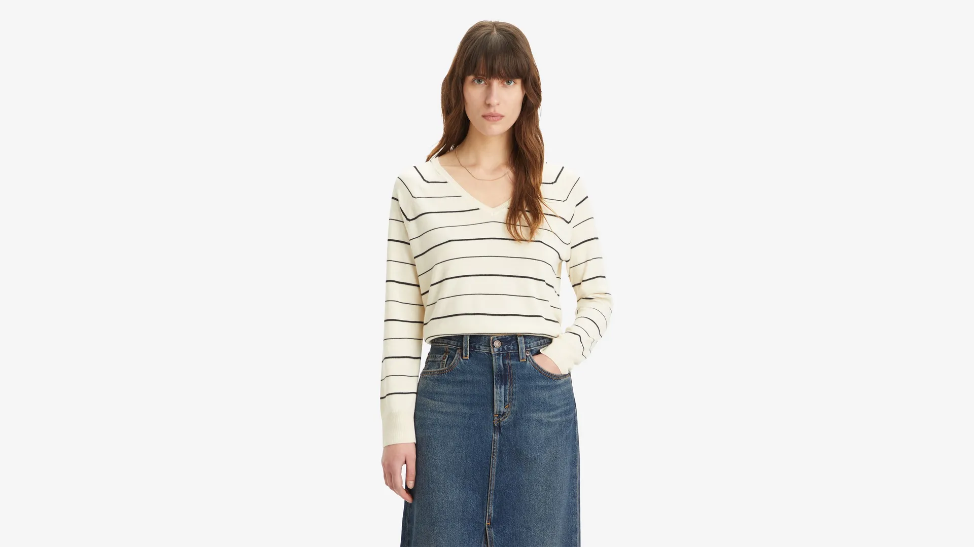 

Свитер с V-образным вырезом и лепестками Levi's, белый
