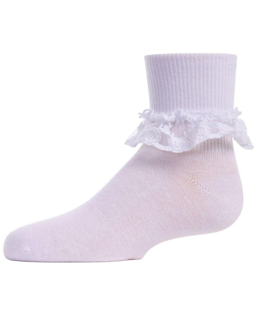 

Детские многослойные кружевные носки-колпачки из хлопковой смеси для девочек MeMoi, White