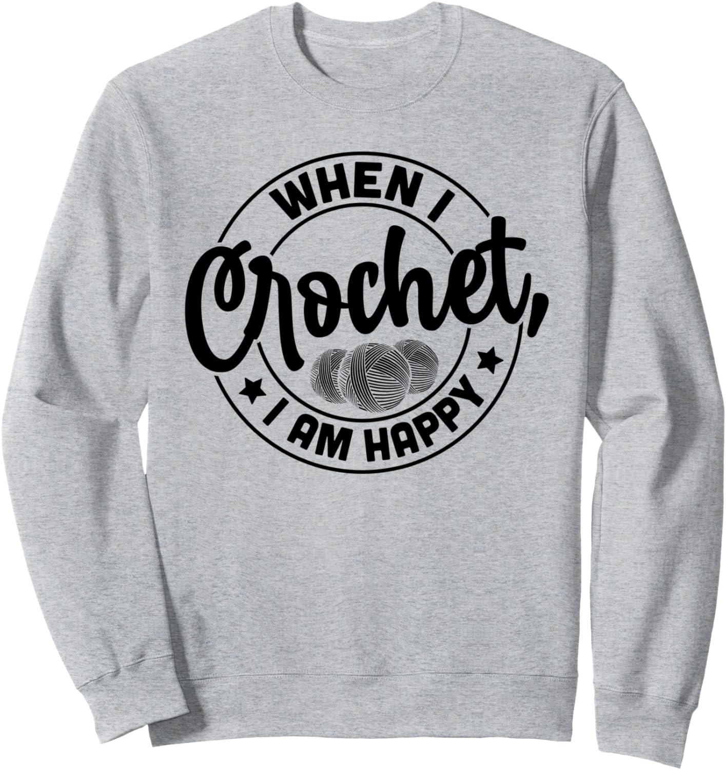 

Я счастлива, когда вяжу крючком - Любительница вязания крючком. Толстовка Crochet Lover, серый