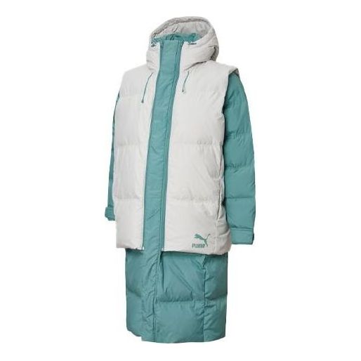 

Куртка layer down jacket 'teal white' Puma, мультиколор