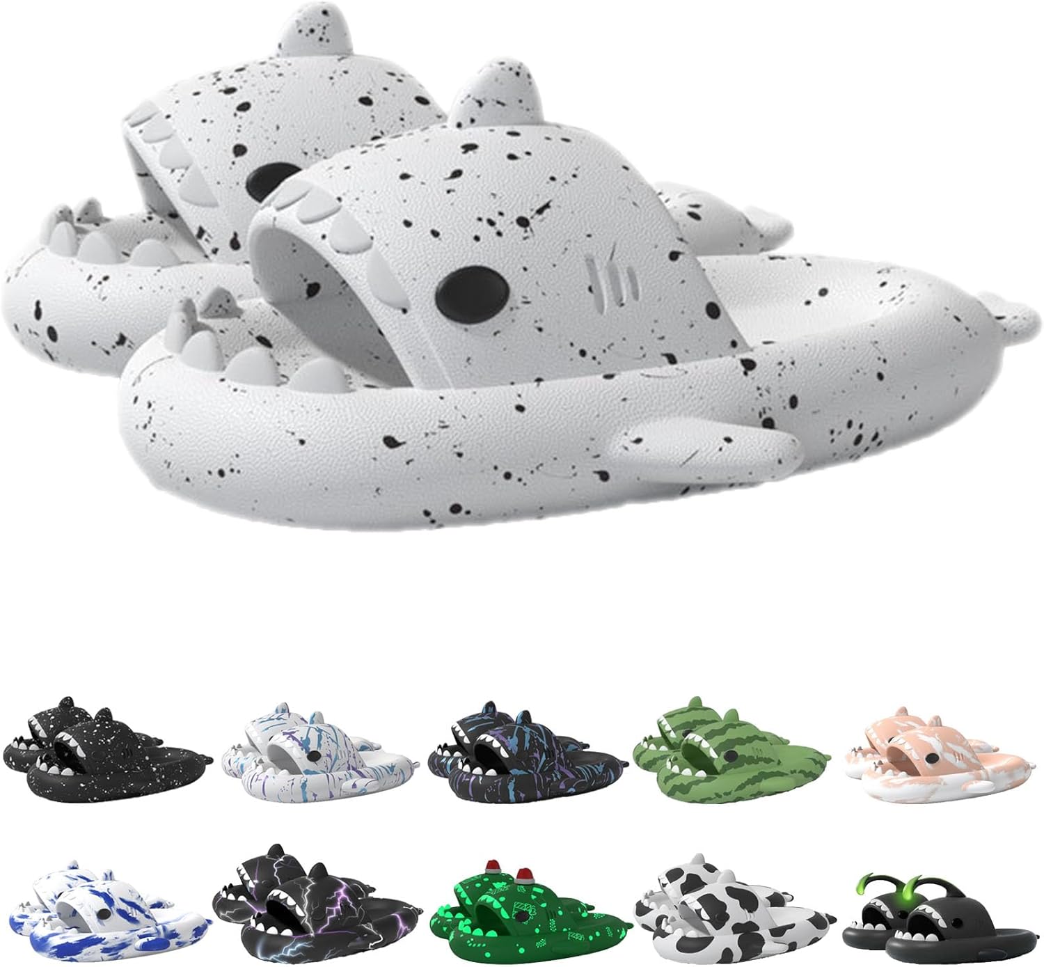

Оригинальные шлепанцы Sharklas Polares, оригинальные Sharklas, шлепанцы Sharky, шлепанцы с изображением акулы, сандалии Shark Slides для женщин и мужчин Jfxgjuv, белый