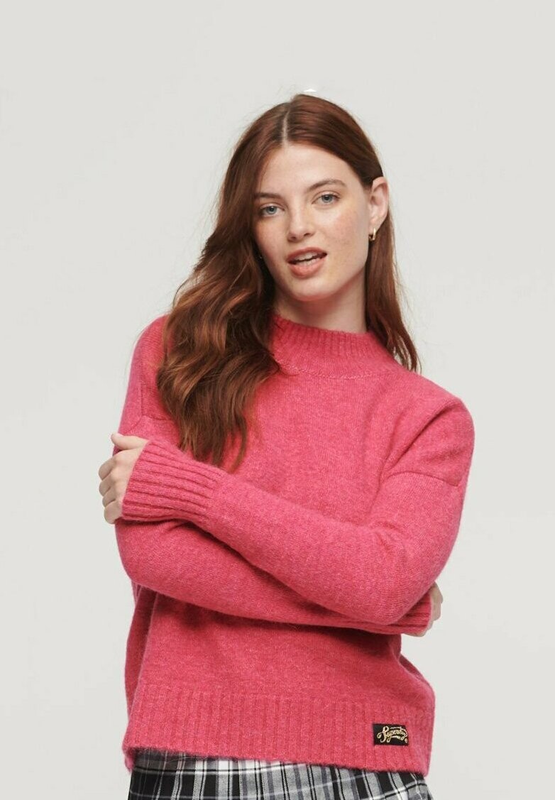 

Свитшот Superdry ESSENTIAL MOCK NECK, цвет raspberry