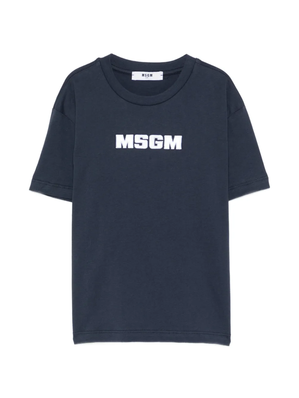 

Футболка с вышитым логотипом Msgm Kids, синий