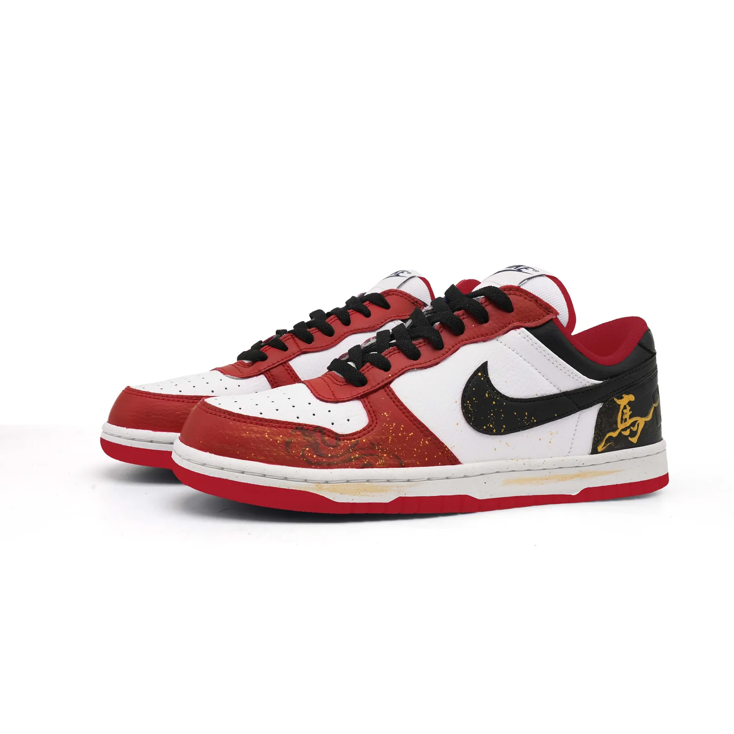 Nike Кроссовки для скейтбординга мужские low top, устойчивые к истиранию, дышащие, красные и черные — фото 4