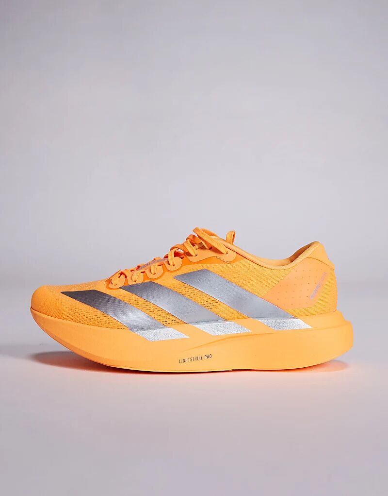Кроссовки Adidas Running Adizero EVO SL в оранжевом и серебристом цветах — фото 2