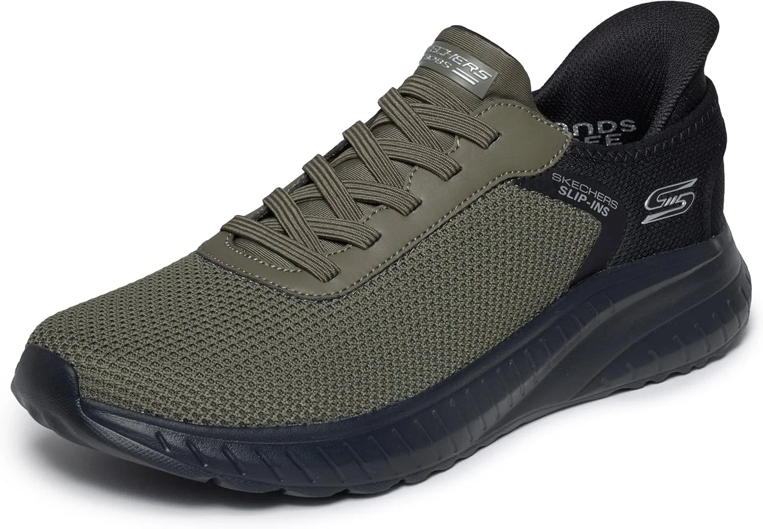 Мужские кроссовки Skechers Hands Free Slip-Ins Squad Chaos-Solid Tour Trainers, Olive Leaf For Me Leaf It To Me