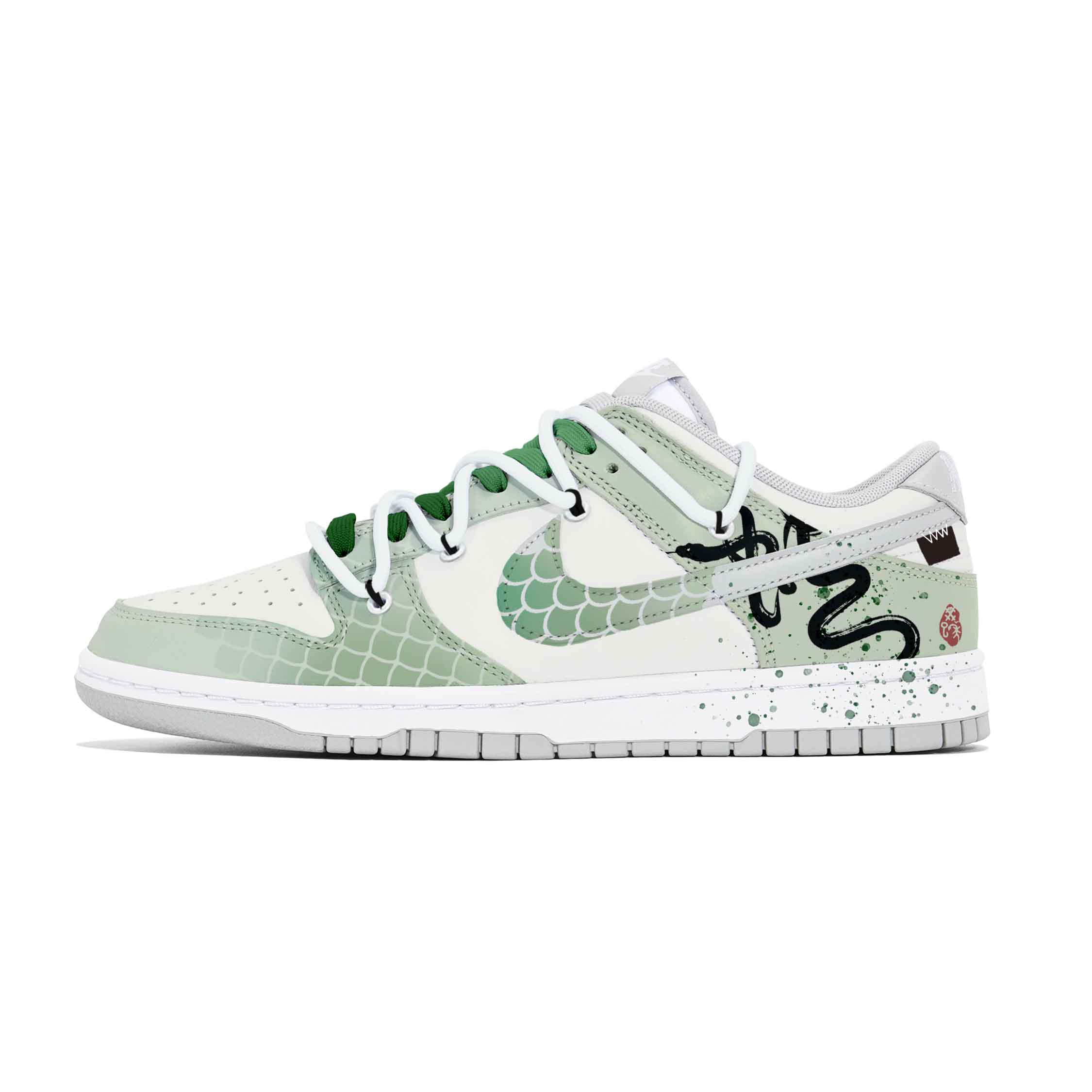 

Nike Кроссовки для скейтбординга Dunk, износостойкие, низкие, мужские, белые, зеленые