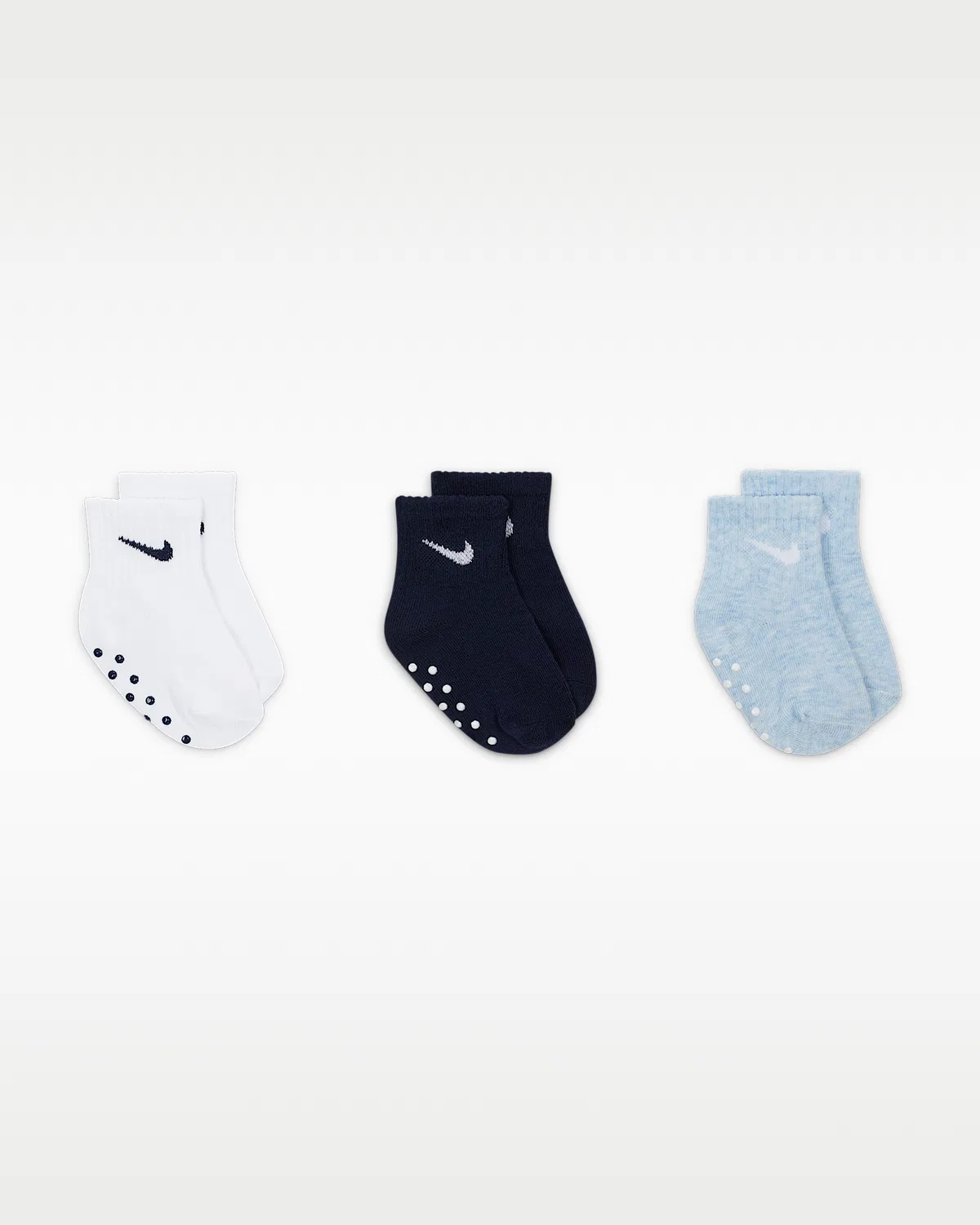 Baby Core Swoosh Gripper Socks (3 пары) Nike, Cobalt Bliss — фото 2