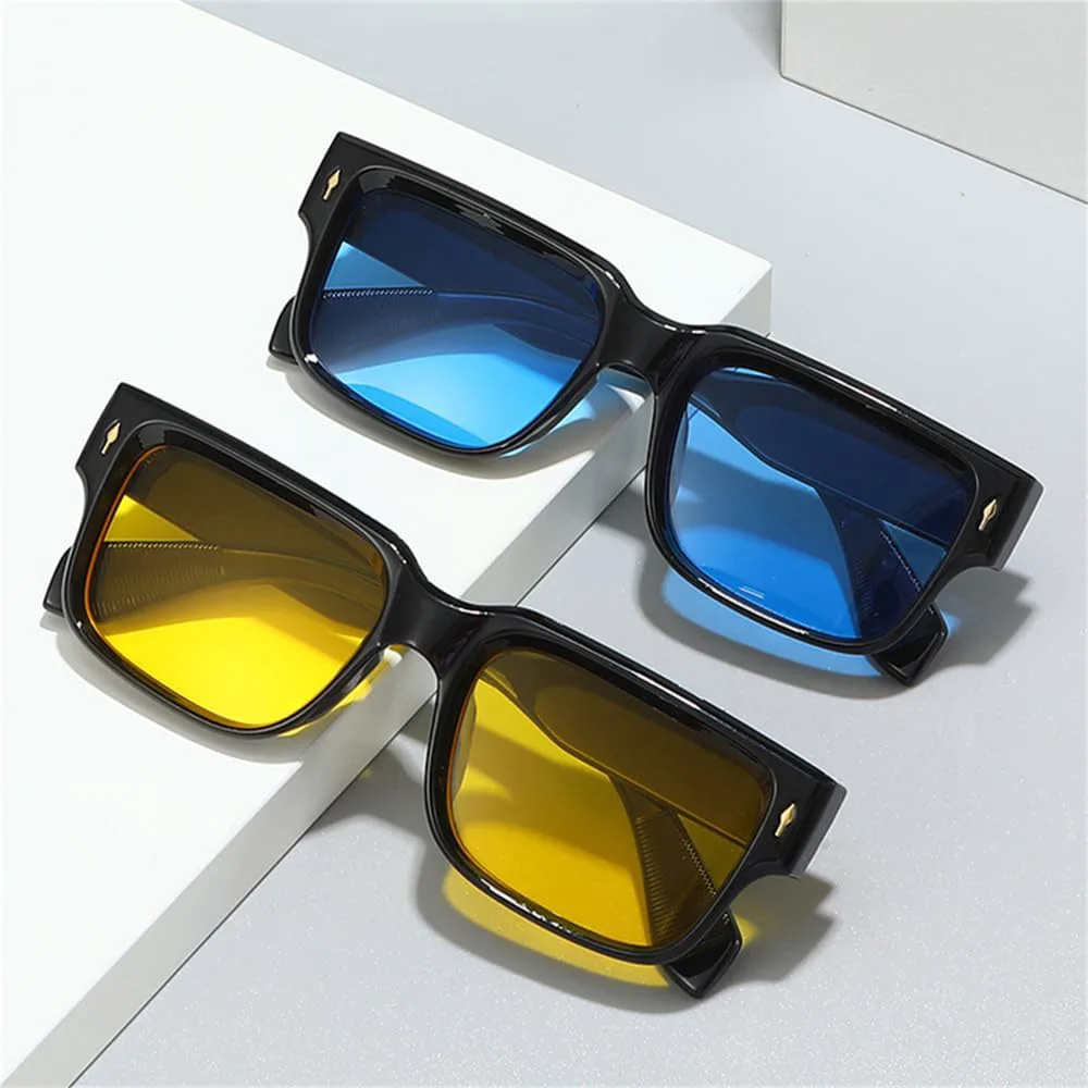 

Солнцезащитные очки 2027 квадратной формы для женщин, ретро-очки с заклепками для мужчин, градиентные солнцезащитные очки UV400 MTZJH, Black Leopard Gray