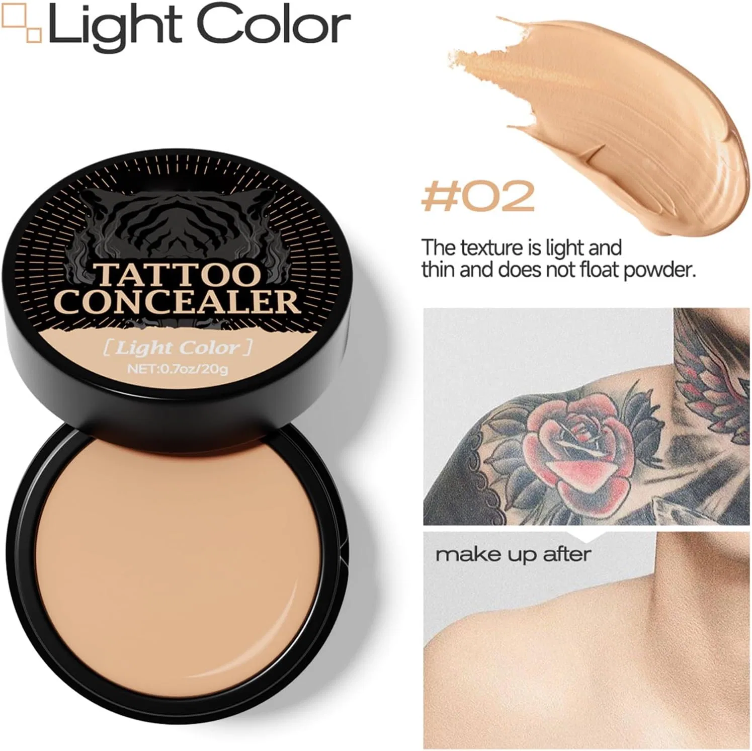 Консилер для тела Skin Cover Up Makeup, 20 г, водостойкий, светлый — фото 2