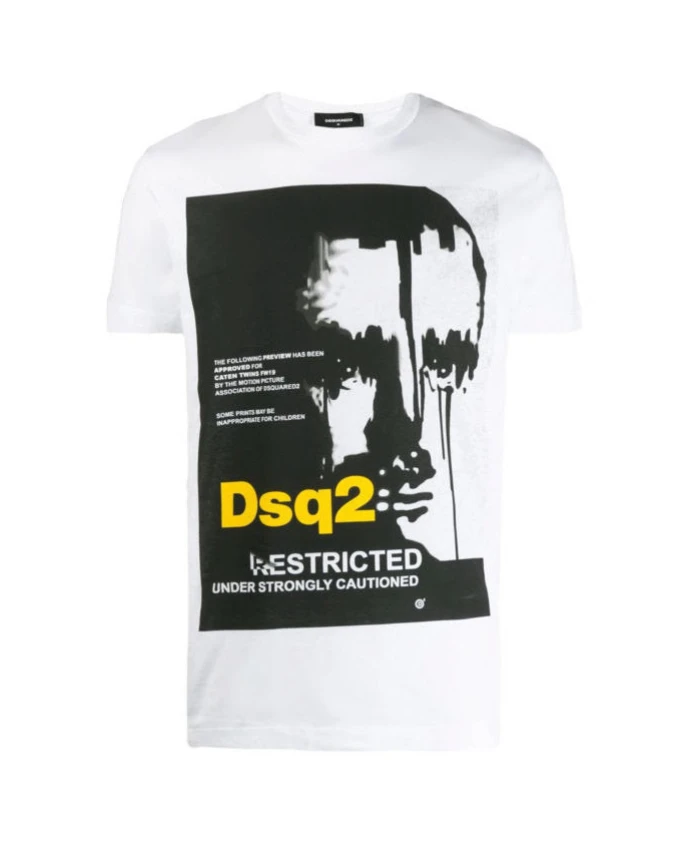 

Белая хлопковая футболка для мужчин Dsquared2, белый
