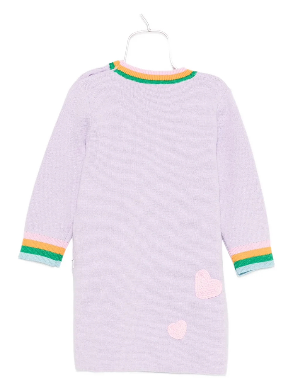 Шерстяное платье Earth Friends с аппликацией Stella McCartney Kids, фиолетовый — фото 2