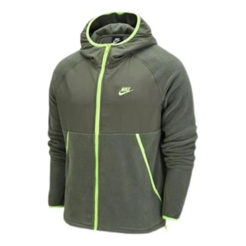 

Куртка Nike Sportswear Full-length zipper Cardigan hooded Fleece Lined logo Jacket Green DM1220-380