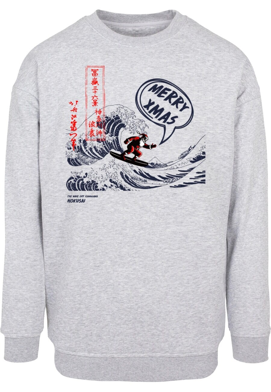 

Свитер Merchcode Sweatshirt Hokusai - Santa Great Wave Merry Xmas, серый