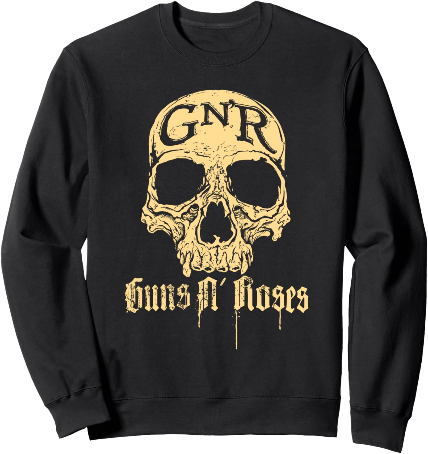 

Официальная толстовка Guns N' Roses Skull Drip, черная, Черный, Официальная толстовка Guns N' Roses Skull Drip, черная