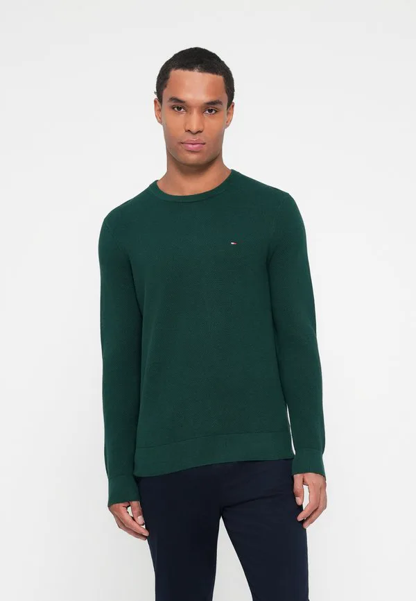 Джемпер с вышивкой флага и текстурированным круглым вырезом Tommy Hilfiger, Ornamental Green