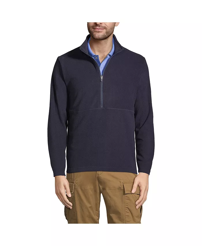 

Толстовка Big & Tall Thermacheck 100 Fleece с молнией до середины груди Lands' End, синий