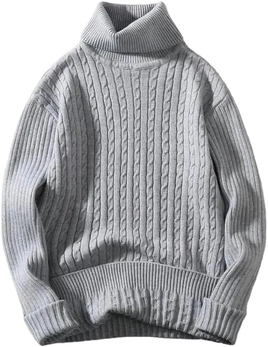 

Мужской свитер с длинным рукавом, Slim-Fit, высокий воротник