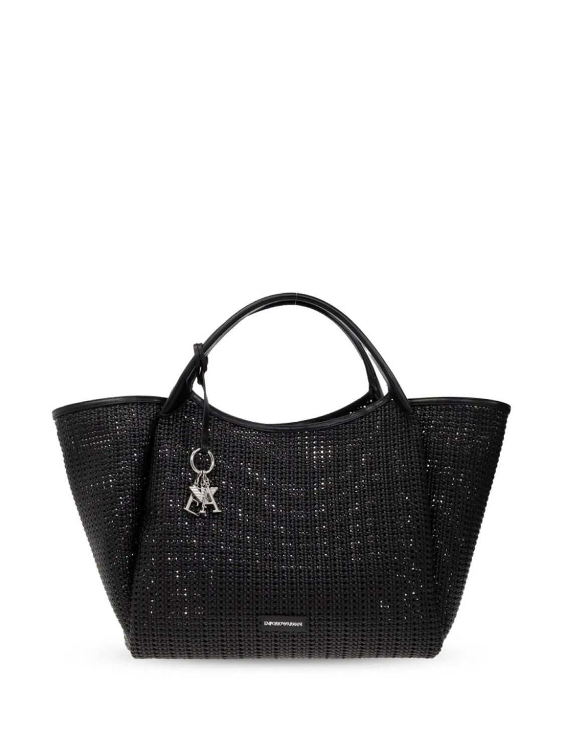 

Сумка-шоппер с подвеской-логотипом Emporio Armani, черный