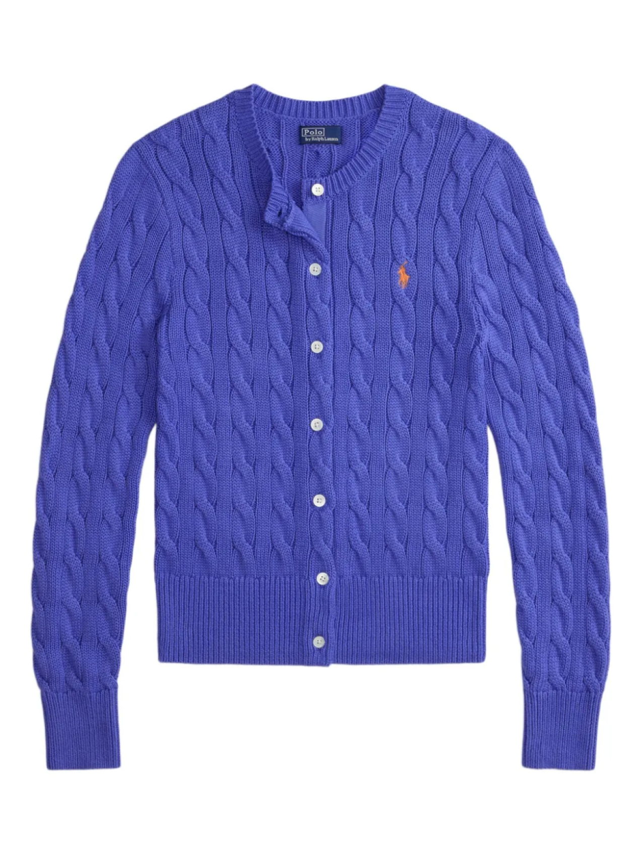 

Кардиган с застежкой на пуговицы, вязка косами Polo Ralph Lauren, синий