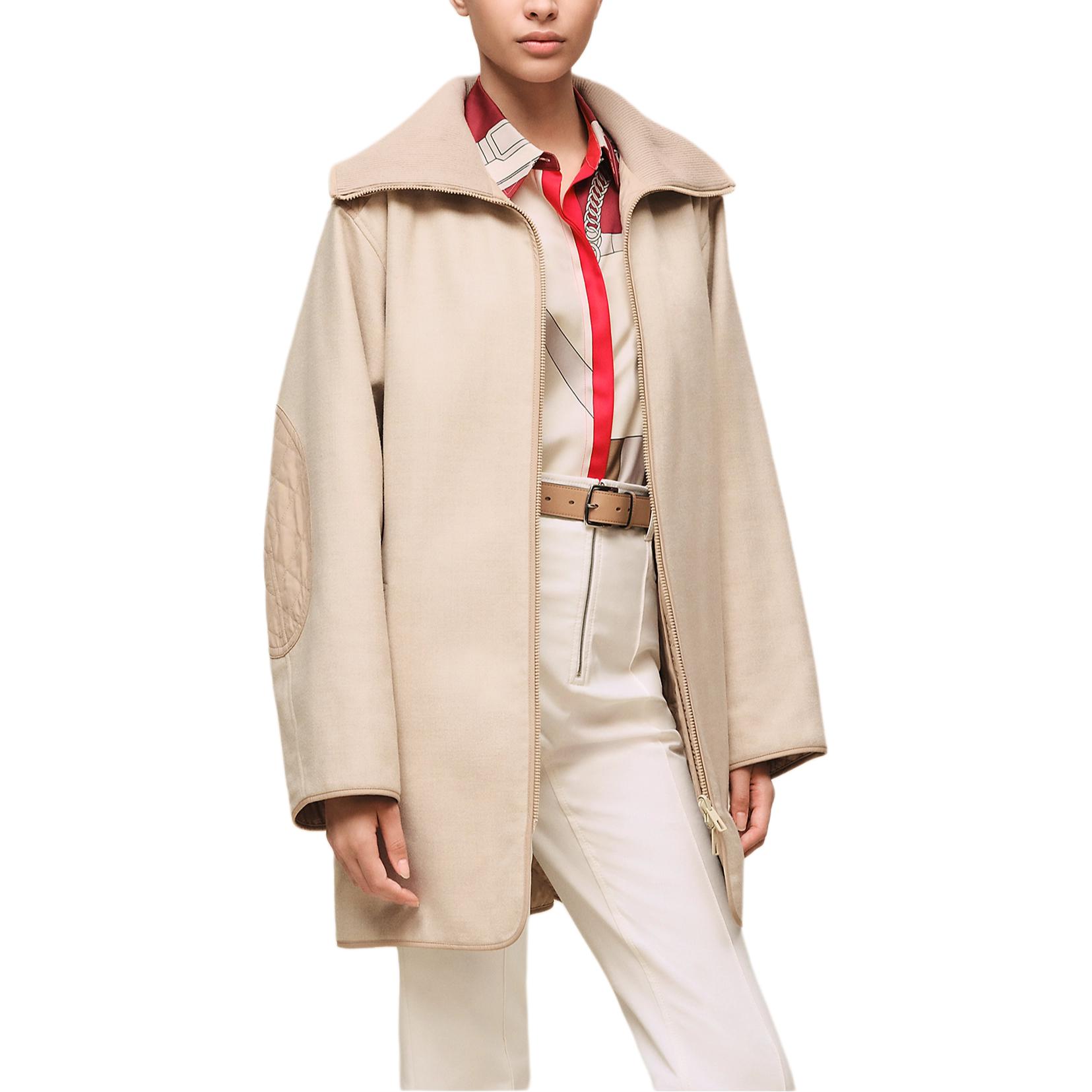 

HERMES Куртка женская Marble White с лацканом, умеренная