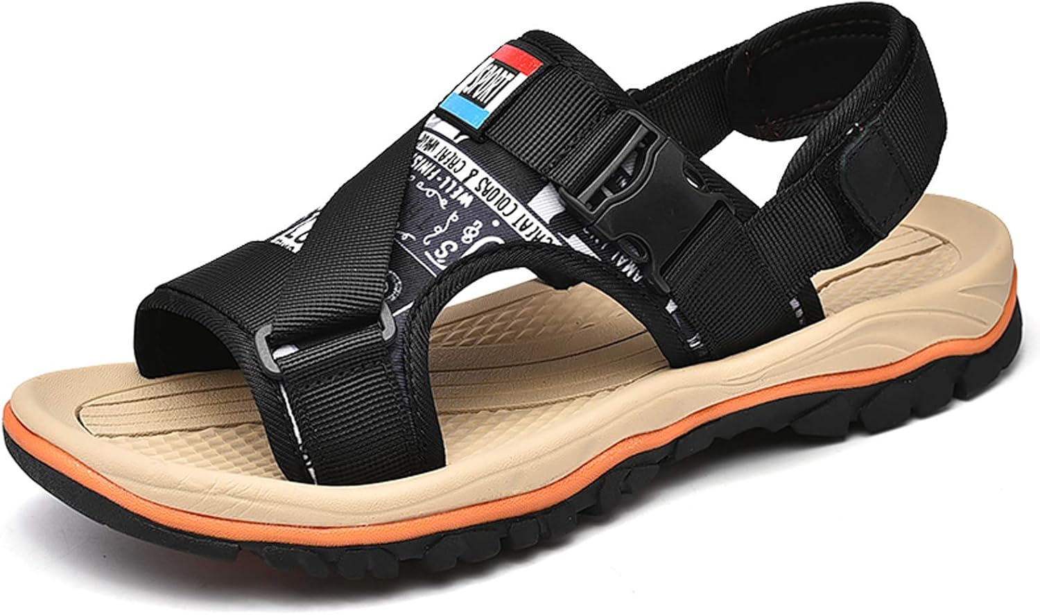 

Мужские походные сандалии GOSPT с открытым носком для спорта на улице и пляжа, черный