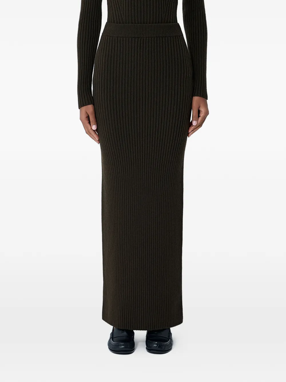 

Прямое миди-юбка с ребристой эластичной фактурой Max Mara, зеленый