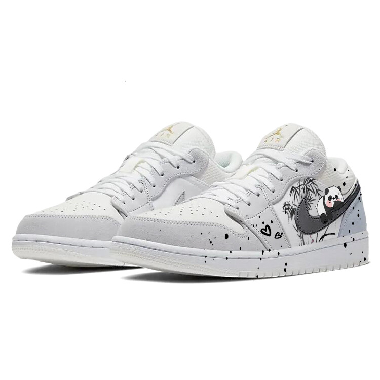 Кроссовки Air Jordan 1 Vintage Basketball Shoes Unisex Low-top Grey/white, серый — фото 3