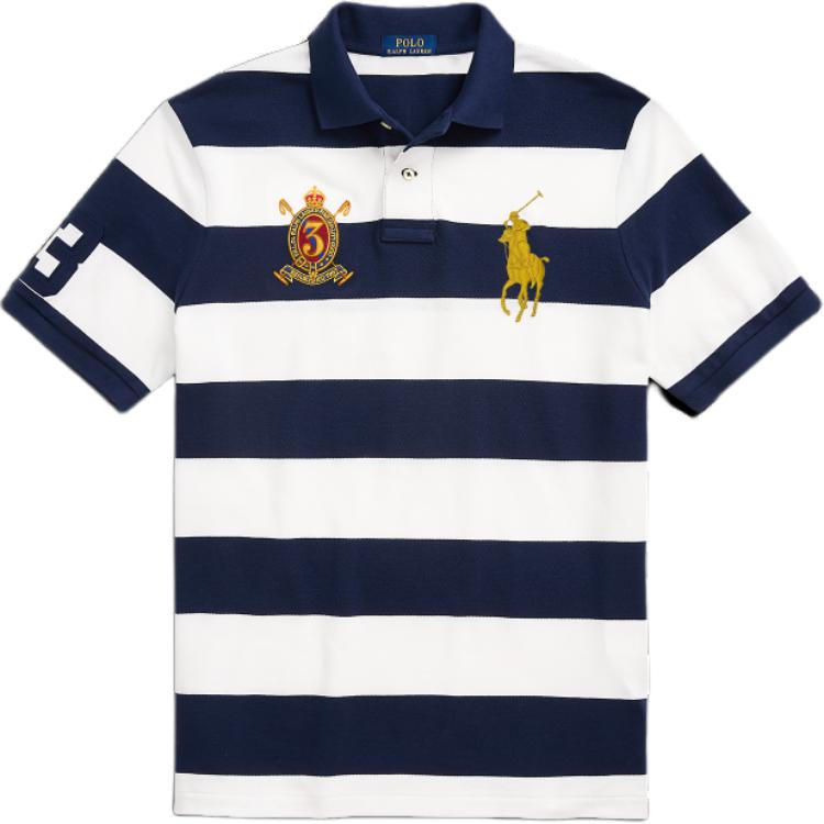 SS24 Футболка поло мужская темно-синяя Polo Ralph Lauren — фото 2