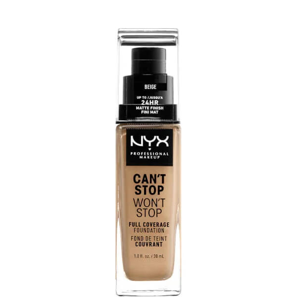 

Can’T stop не остановит 24-часовой тональный крем Nyx Professional Makeup, цвет beige