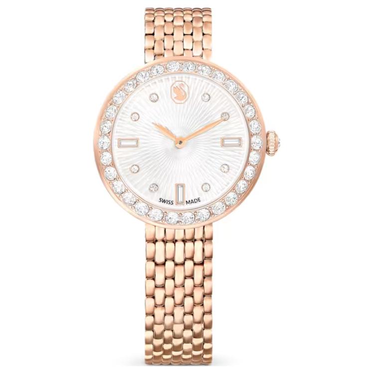 

Swarovski Часы Certa Collection Wrist Watch Quartz Movement Metal Strap 30*30mm White Dial Women's Watch, White Dial