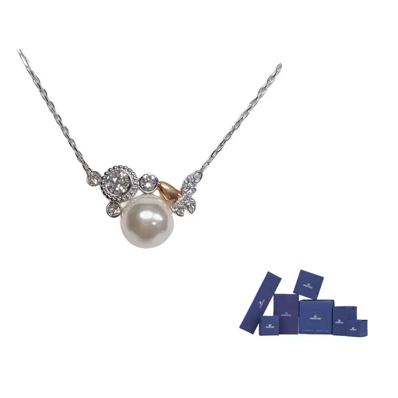 

Swarovski Кристальное, жемчужное ожерелье женское Silver