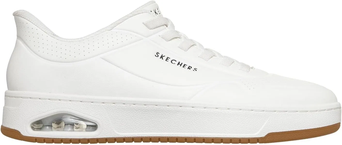 Кроссовки Skechers Uno Ctl-Laying Men's Hands Free Low Trainers, White Duraleather Mesh — фото 4
