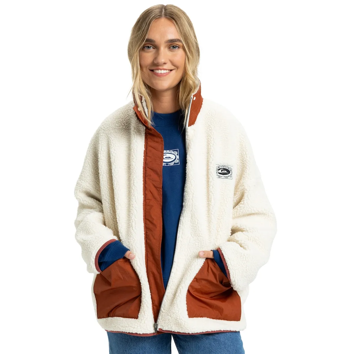

Женская куртка Minto Sherpa Quiksilver, белый/оранжевый