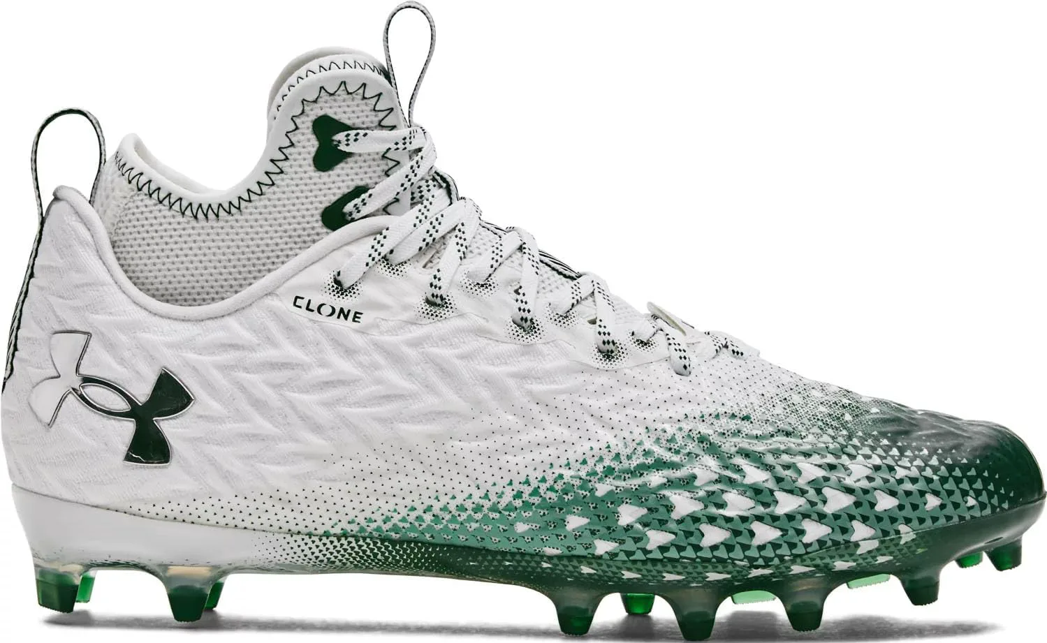 Футбольные бутсы Under Armour Men's Spotlight Clone 3, белый/зеленый — фото 2