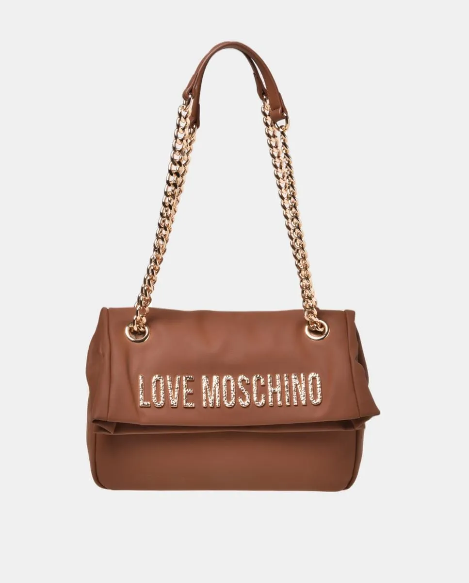

Сумка со съемным плечевым ремнем и клапаном Love Moschino, коричневый