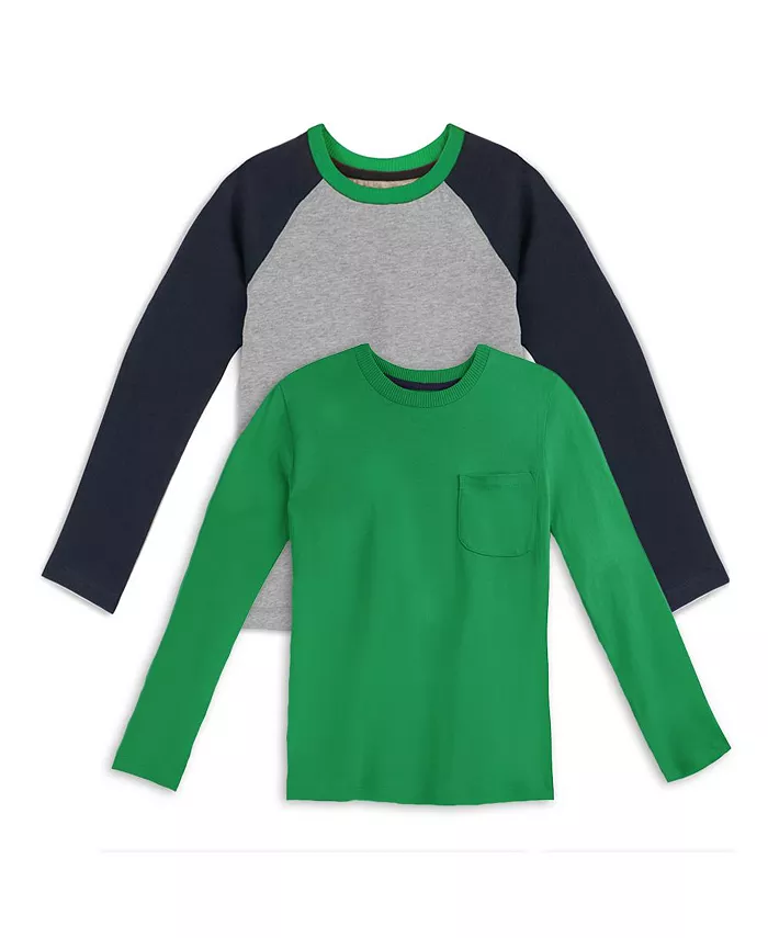 

Футболка с длинным рукавом для малышей из органического хлопка Fair Trade, 2 шт. в упаковке Mightly, мультиколор