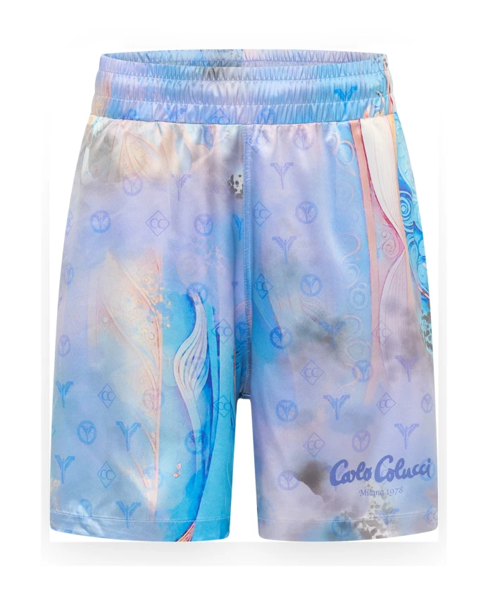 

Шорты оверсайз с декоративной вязкой Carlo Colucci, синий