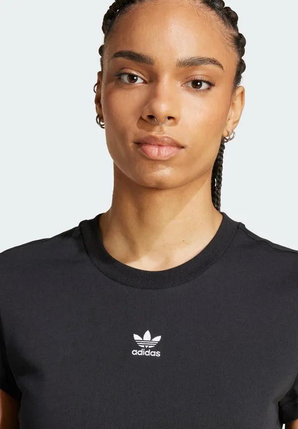 Футболка-Бикини ess slim tee basic tshirt Adidas Originals, Black — фото 3