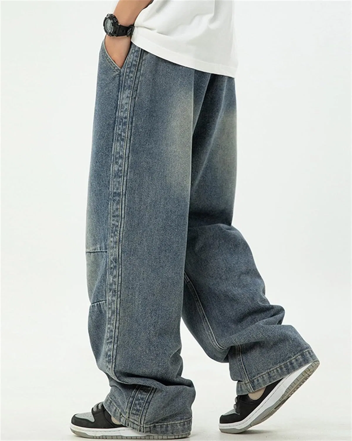 Джинсы свободные Hip Hop, Blue — фото 3