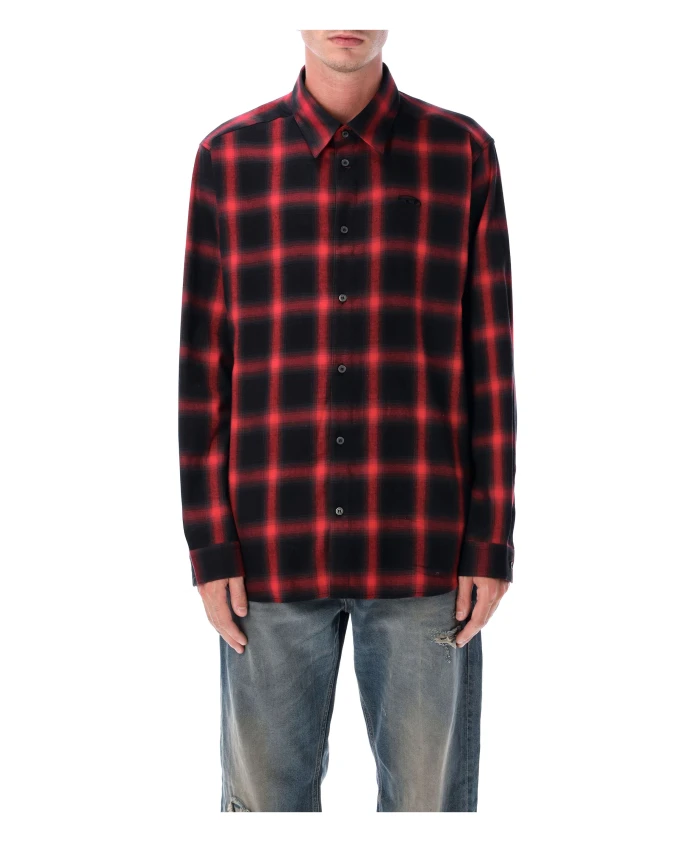 

Красная клетчатая фланелевая рубашка Diesel, красный