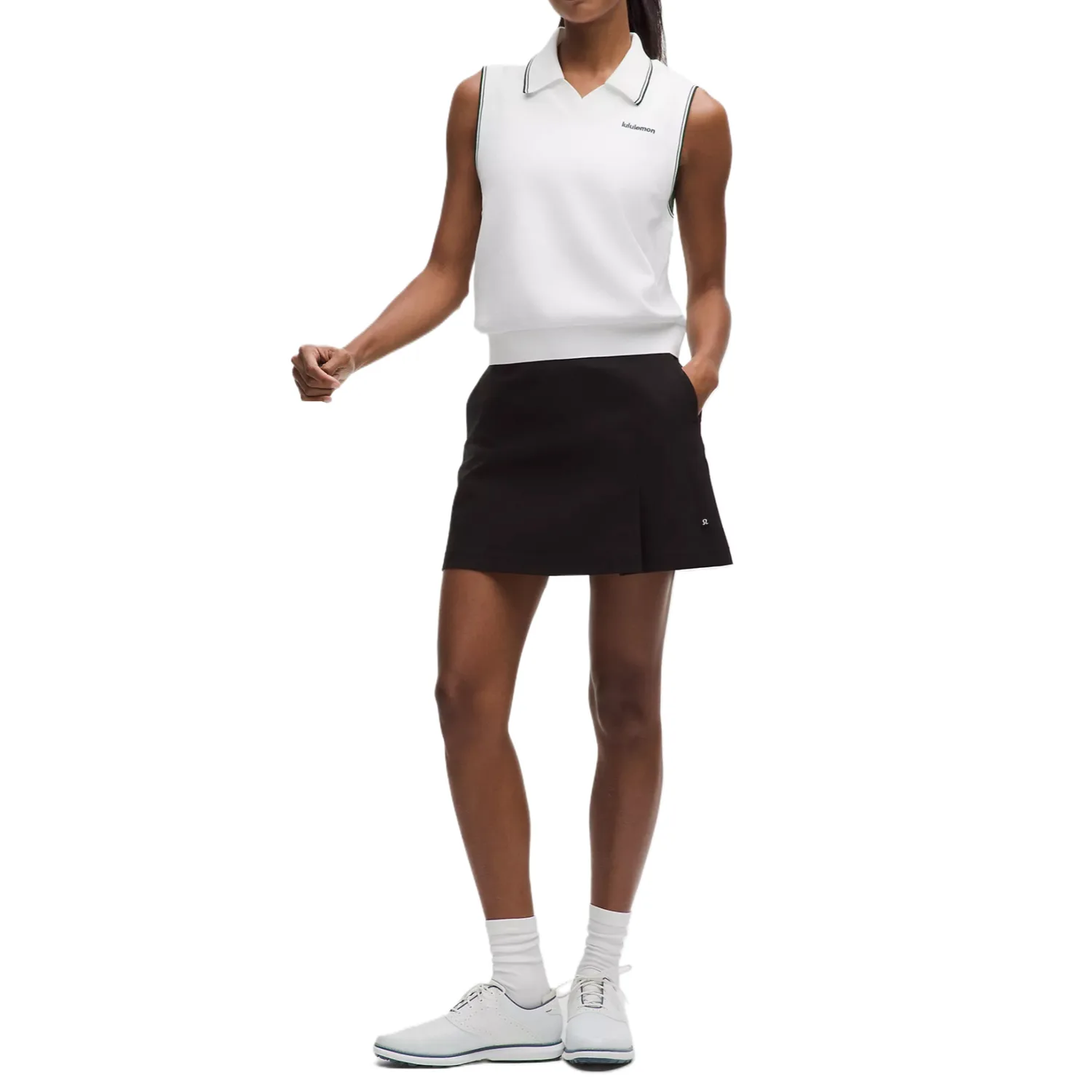 Женская одежда для гольфа из хлопковой смеси Lululemon, White/Rainforest Green/WHT/RNFG — фото 4