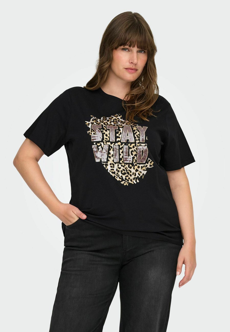 

Футболка ONLY Carmakoma CARCHRISTA SS O-NECK TEE JRS, Black/Mottled Black