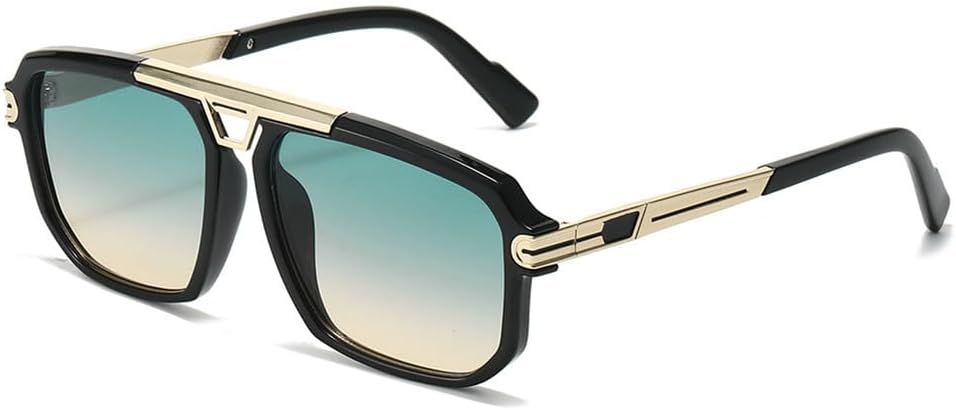 

Солнцезащитные очки UV400 с увеличенным градиентом и металлическим оправой, подходят для женщин и мужчин, для бега и занятий спортом на открытом воздухе UYPTK, Black Green Tea