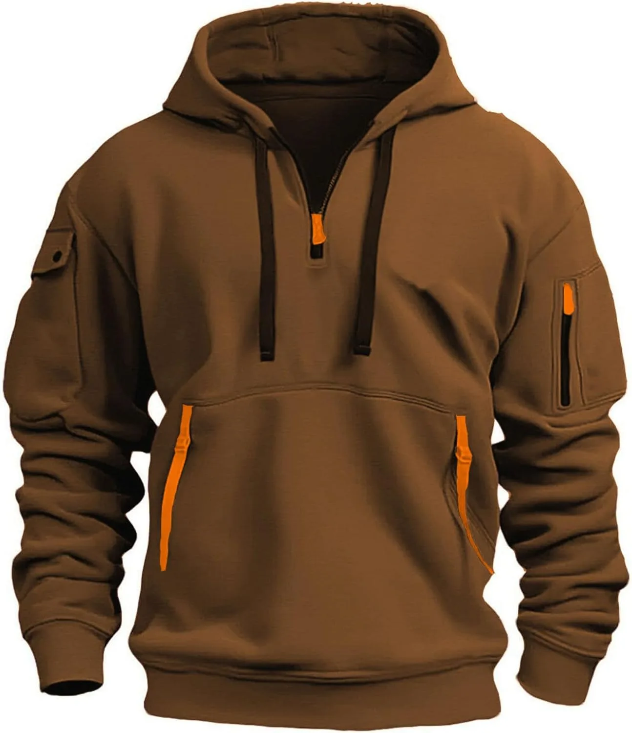 

Толстовка с капюшоном Quarter Zip Pullover, длинный рукав, с мягкими карманами Cheyubny