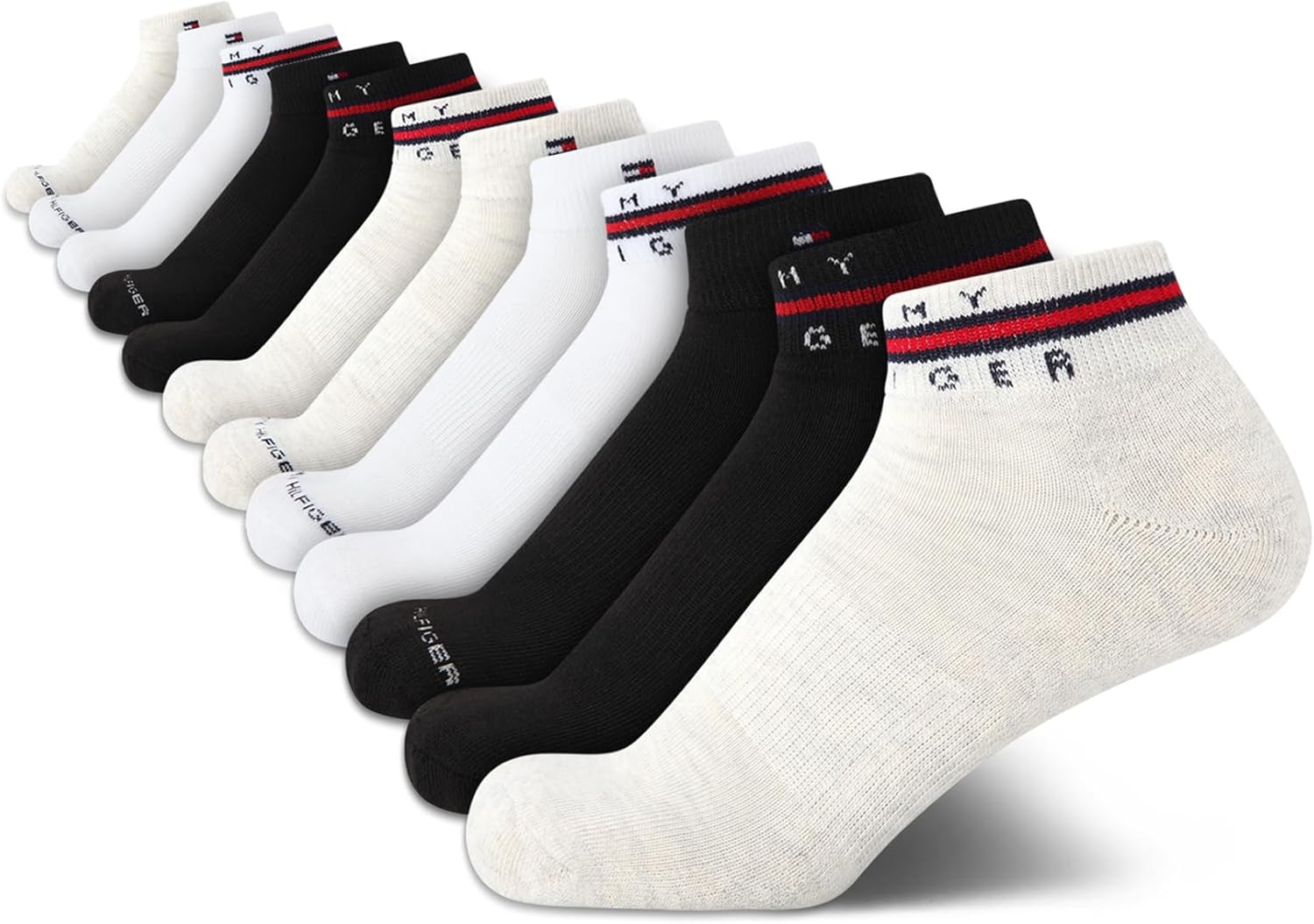 

Женские носки Tommy Hilfiger Quarter - 12 пар спортивных носков с мягкой подошвой и поддержкой свода стопы (размеры: 4-10), Cream Heather Assorted