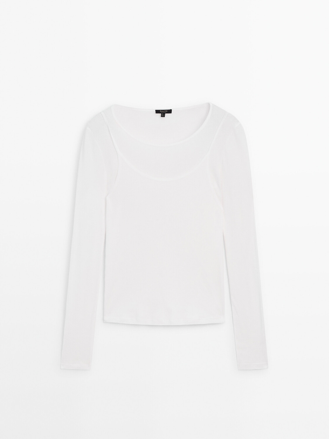 

Футболка из 100% хлопка в два слоя Massimo Dutti, бежевый